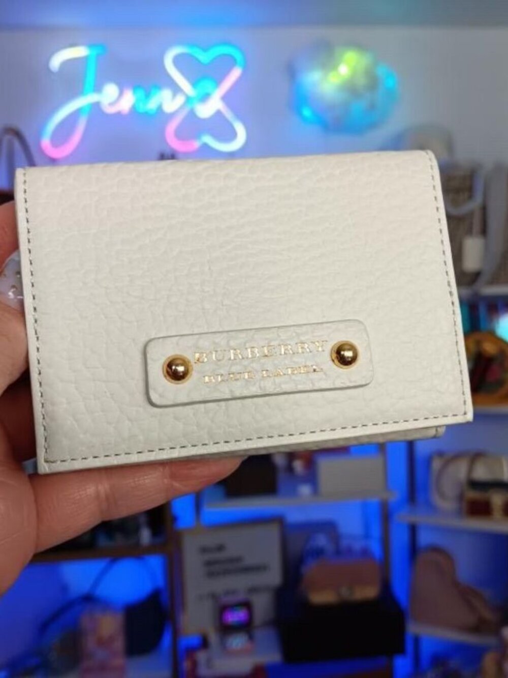 Unused BURBERRY BLUE LABEL Authentic Women Wallet White Beige Nova Check Inside